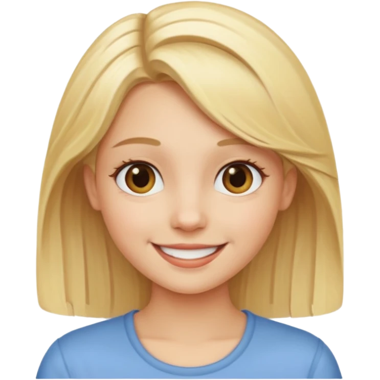 smiling girl with blonde hair emoji