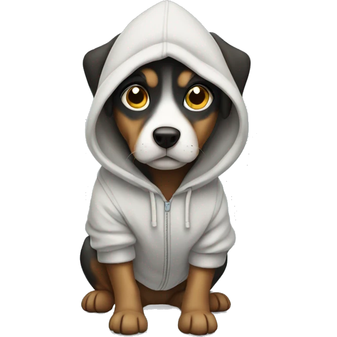 dog wearing a hoodie emoji