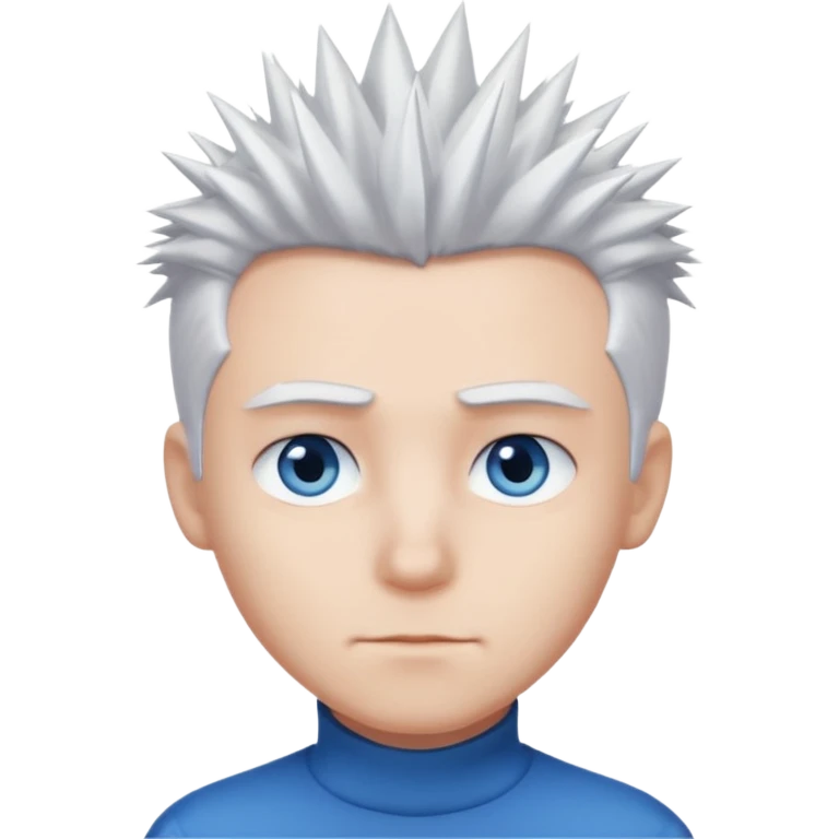 ولد بشعر ابيض شائك وعيون زرقاء  emoji