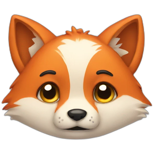 A sad crying fox emoji