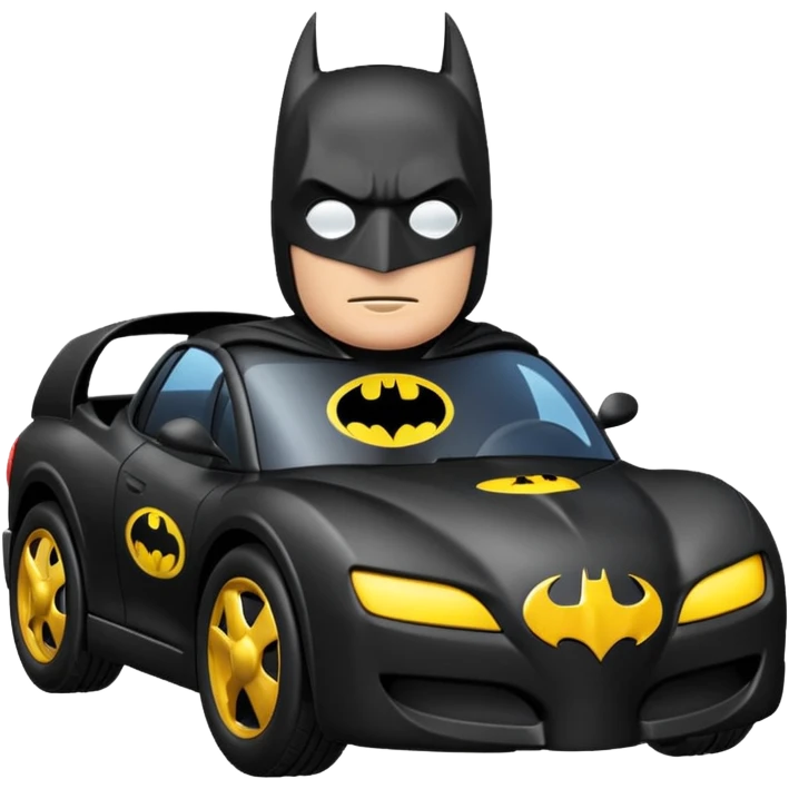 create a emoji batman with his car in gotham emoji