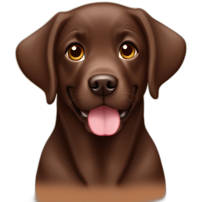 Chocolate labrador puppie autumm season emoji