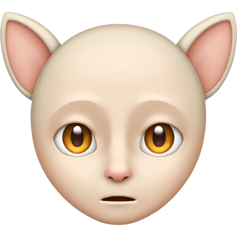 Hela ansiktet utom öronen ska vara vitt emoji