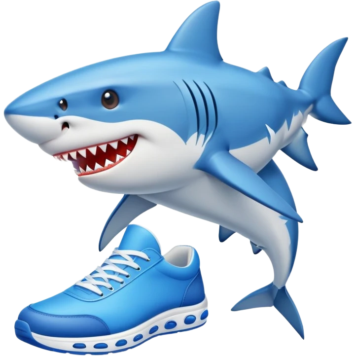 shark with blue sneakers  emoji
