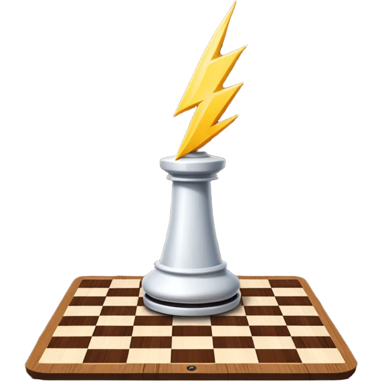 a lightning bolt on a chess board emoji