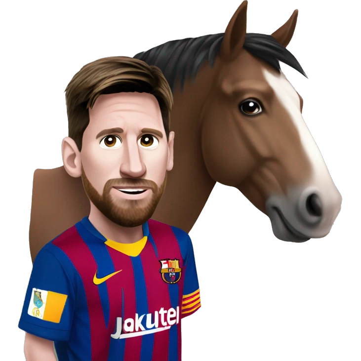 Messi con un caballo emoji