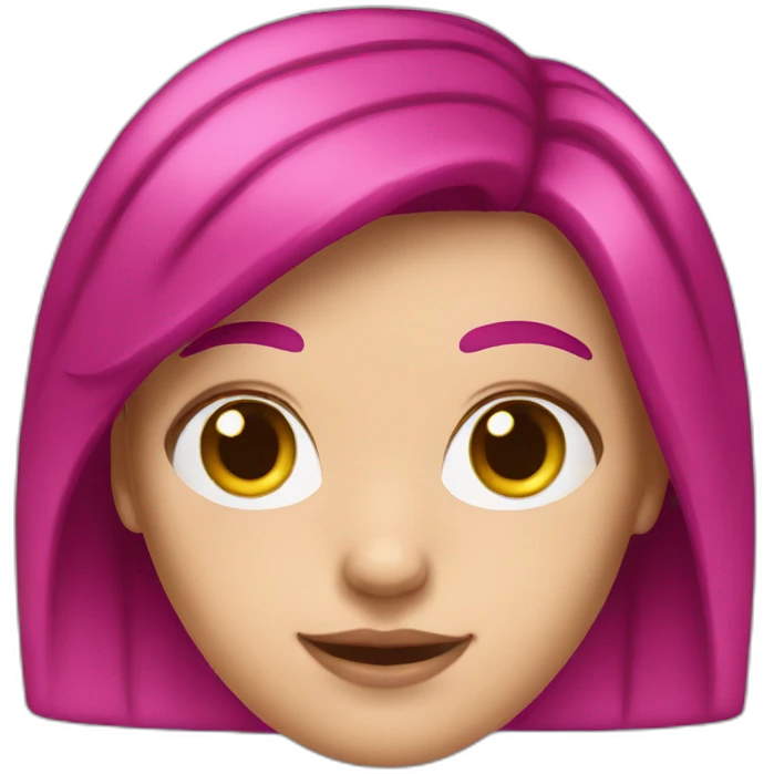 White girl with a magenta hair emoji