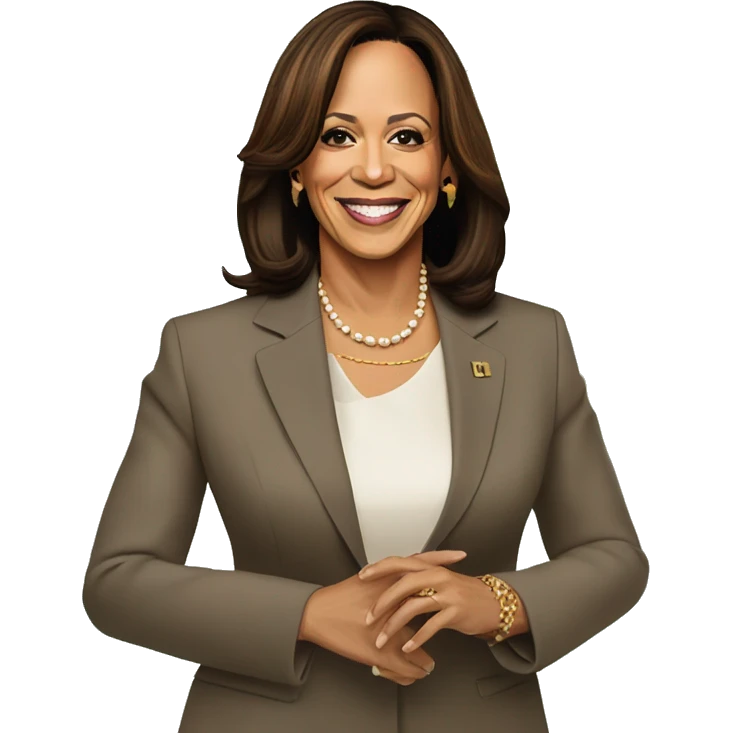 Kamala Harris next to a coconut tree emoji