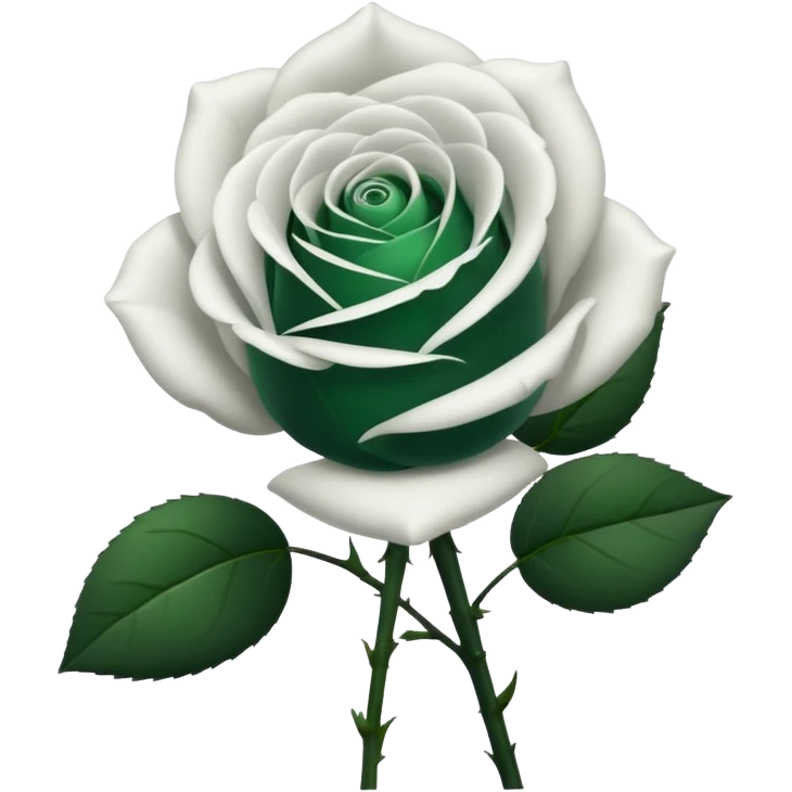 Black and white rose combine with stems emoji