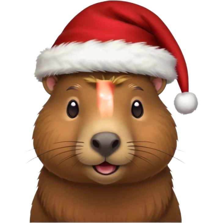Asme un capivara con gorrito de navidad emoji