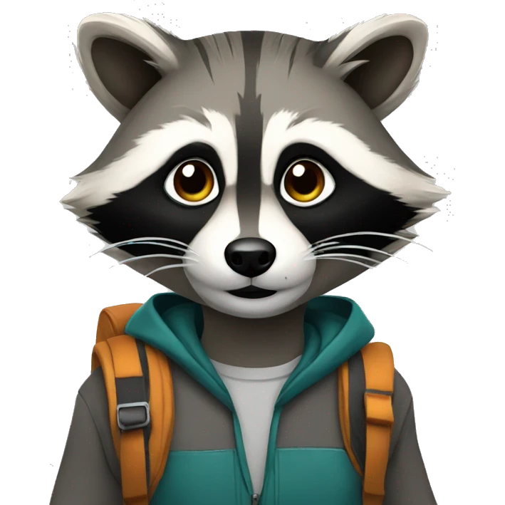 raccoon student emoji