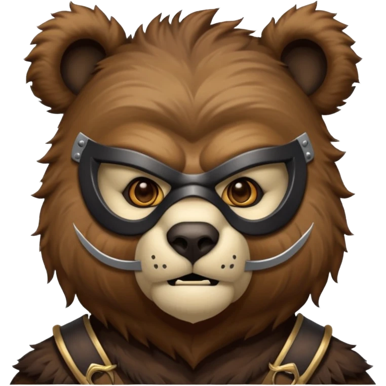 bear warrior with mask emoji