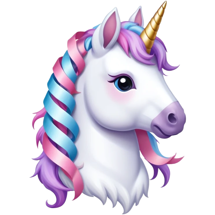 Unicorn that has a coqquette ribbon  emoji