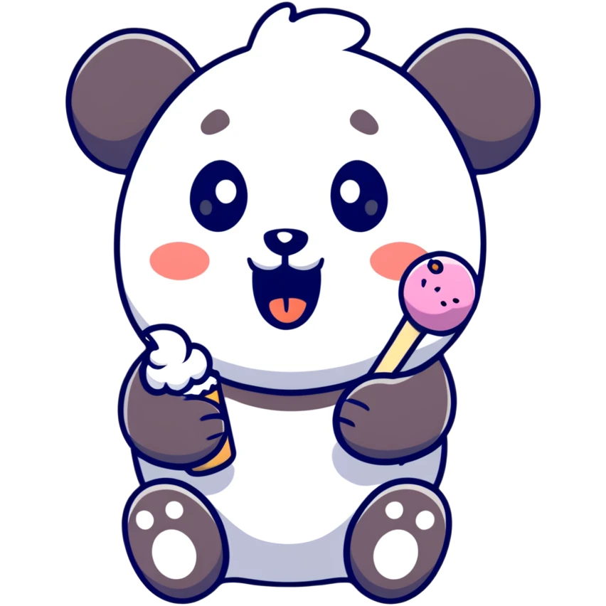 Panda eating ice creami emoji