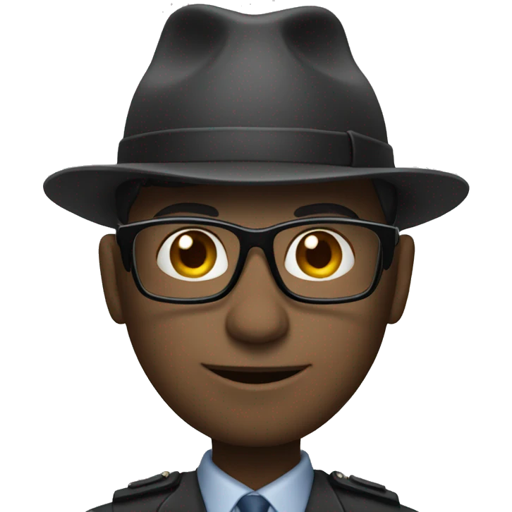 agent with hat and glasses emoji