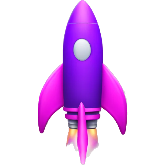 neon purple and pink rocket emoji emoji