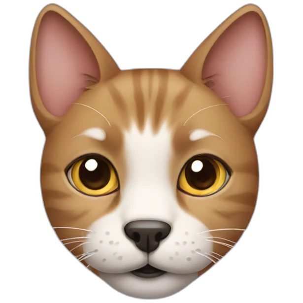 A cat with a dog face emoji