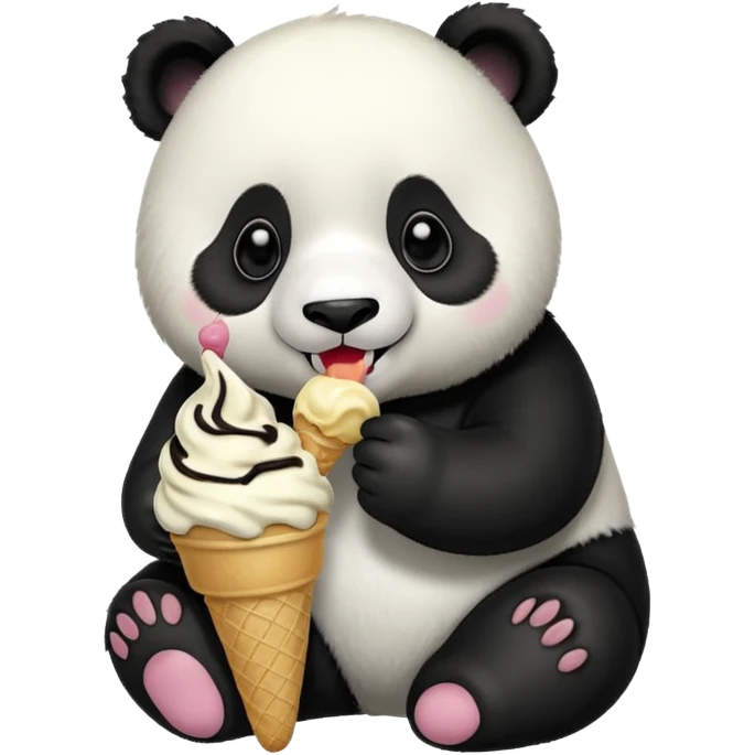 Panda eating ice cream emoji