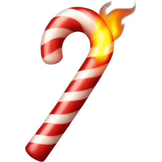 candy cane on fire emoji