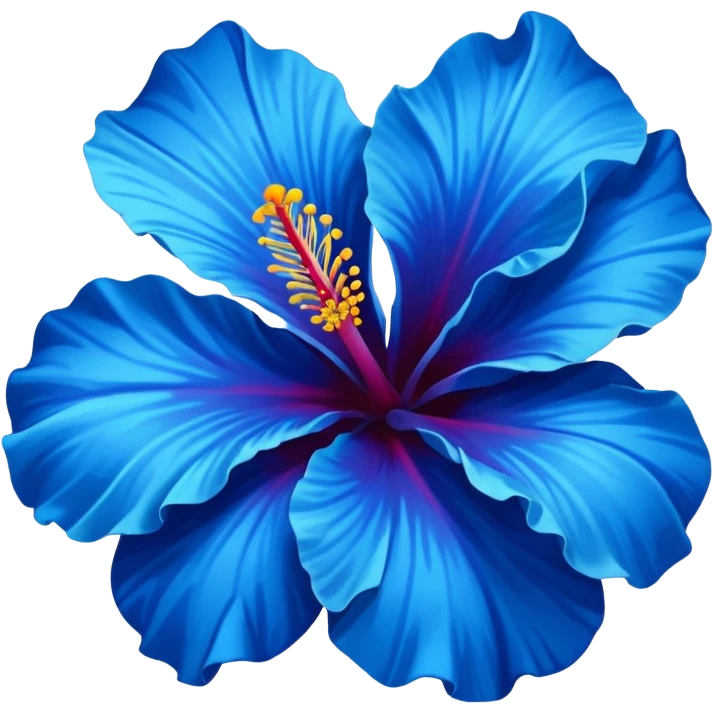 blue hibiscu emoji