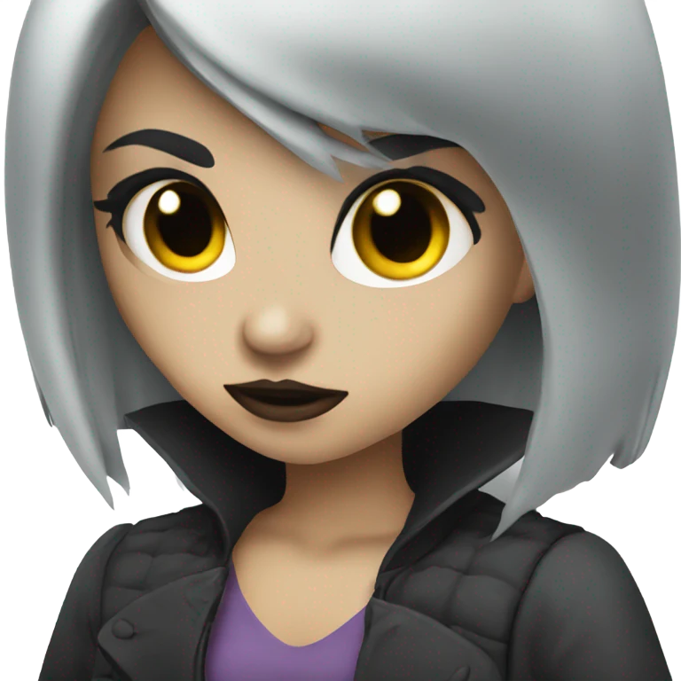 cold vamp girl with black hair emoji