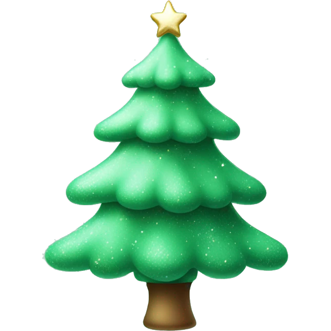 Small minty green Christmas tree with subtle sparkles emoji