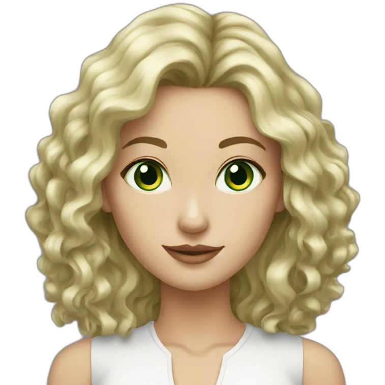 white-woman-dark-wavy-hair-green-eyes emoji