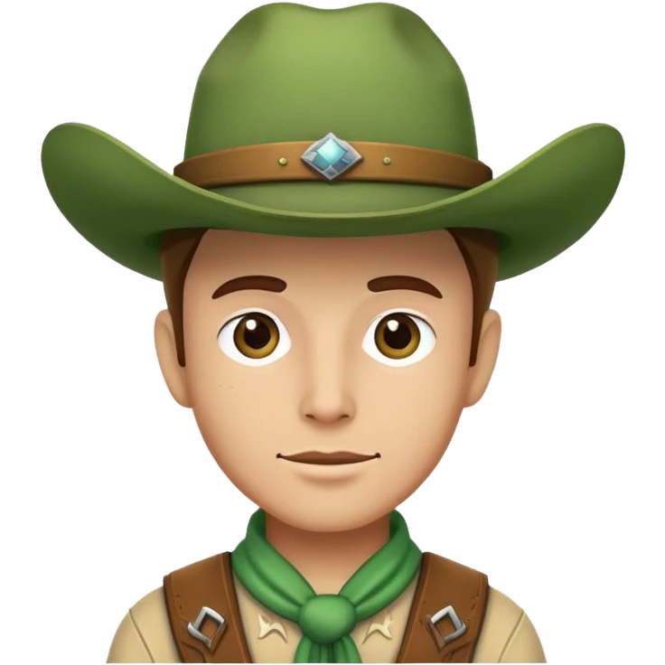 Cowboy wearing a green hat emoji