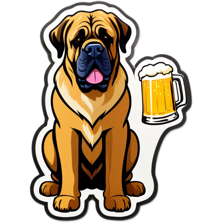 English mastiff drinking beer emoji