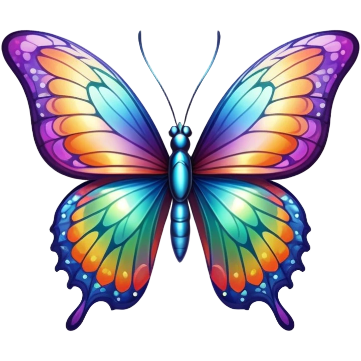 Iridescent butterfly with colorful shimmering wings emoji