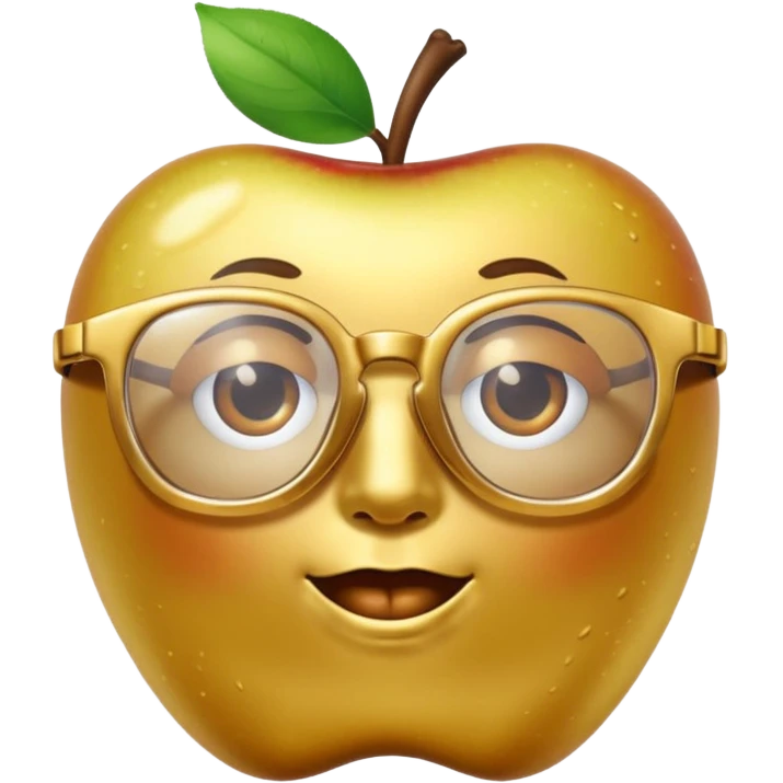golden apple with glasses emoji