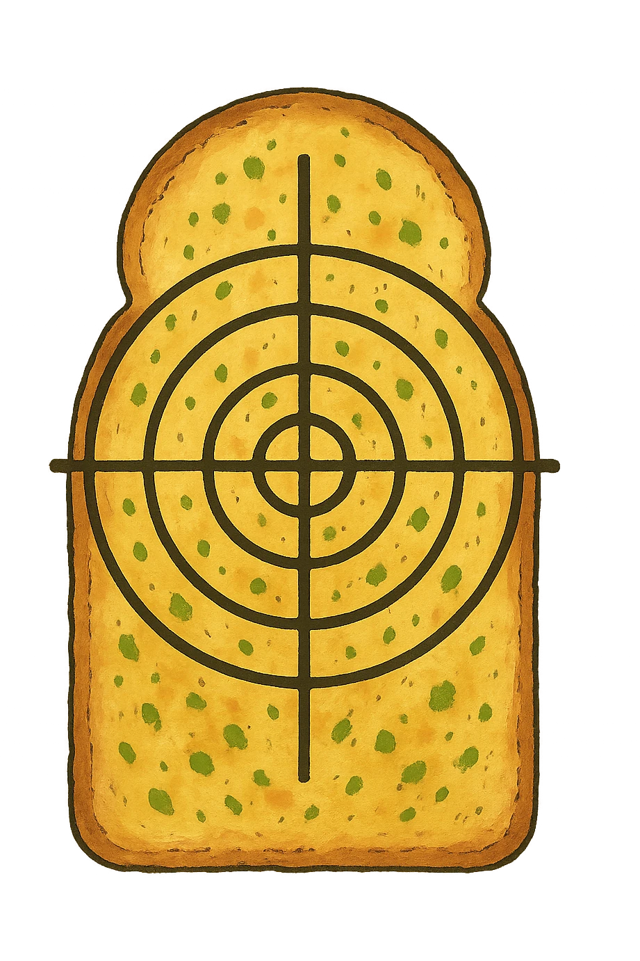A standard target range silhouette poster except it’s garlic bread  emoji