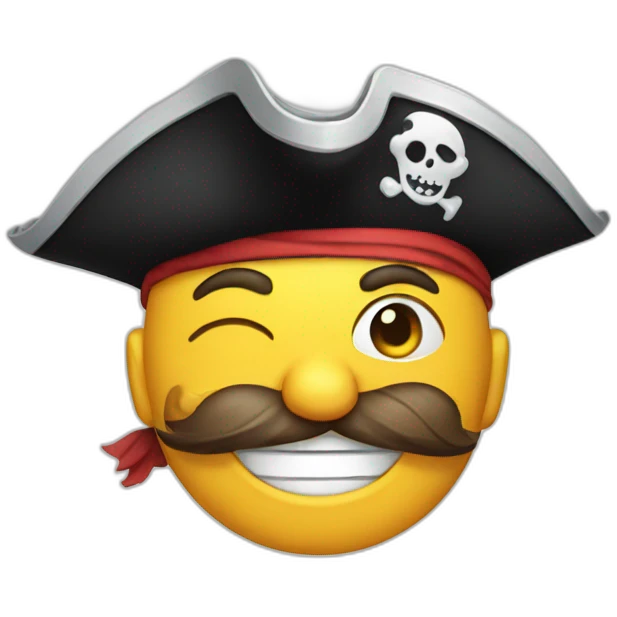 a happy pirate head emoji
