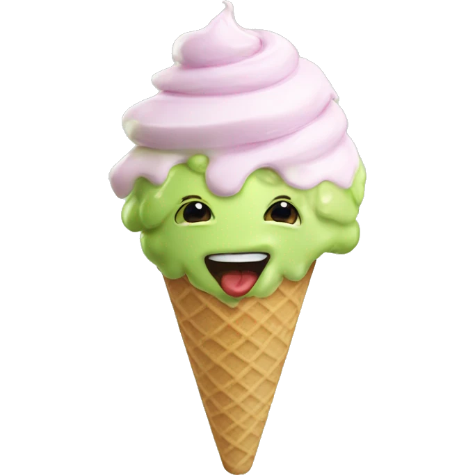 Aesthetic realistic pistachio icecream  emoji