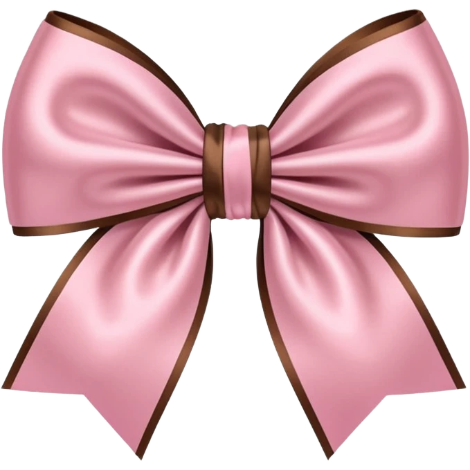 Brown and baby pink bow emoji