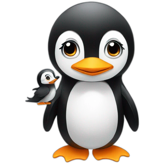 pinguin and girl emoji