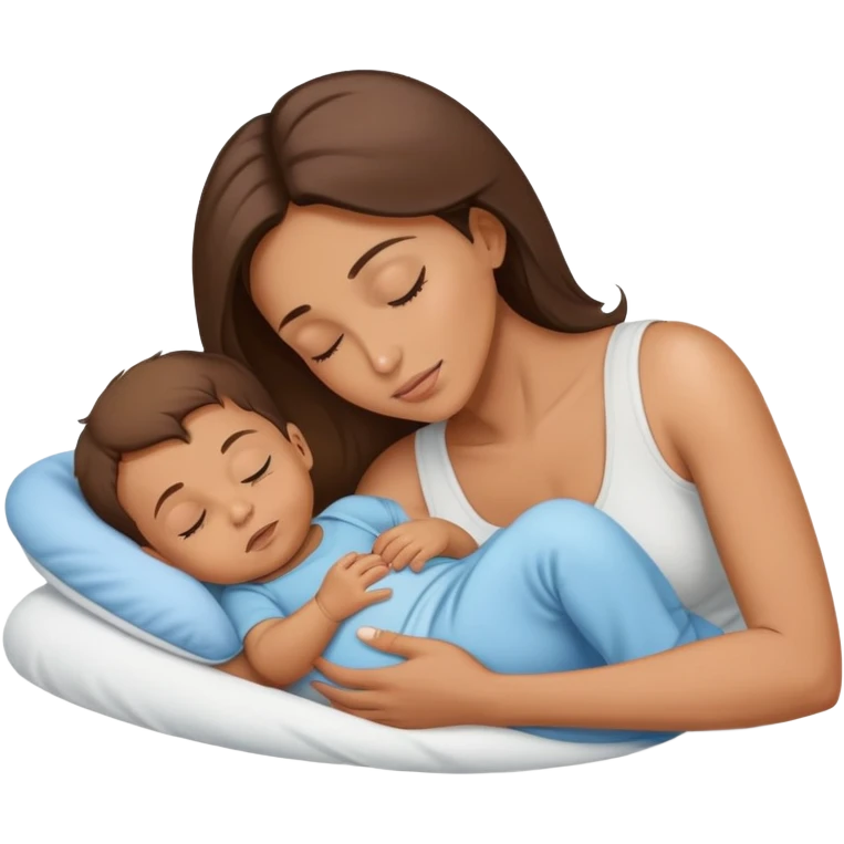 Light brunette fit mom forcing baby boy to go to sleep emoji
