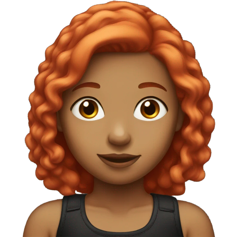 red hair girl with blonde and black highlights emoji
