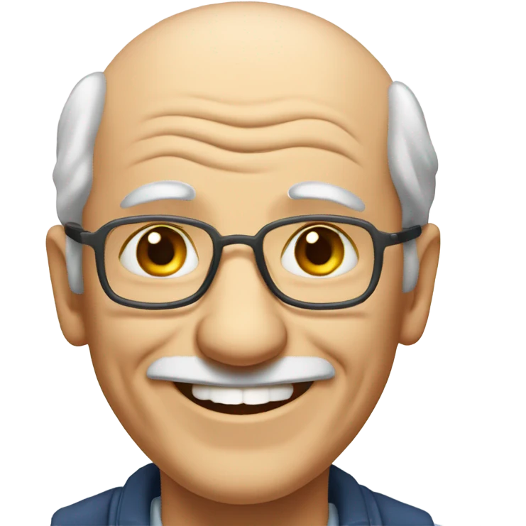 smiling old man portrait emoji