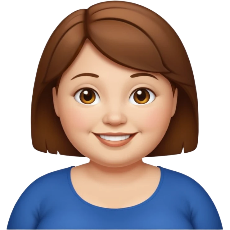 Fat short woman brown hair  emoji