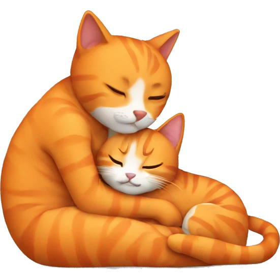 cuddling with a orange cat emoji