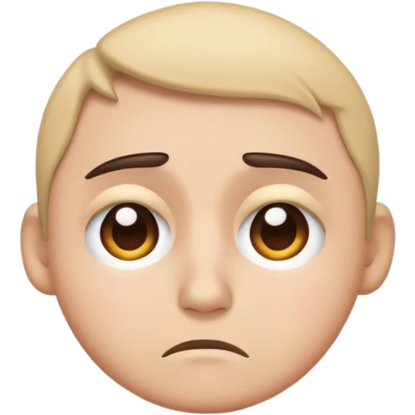 realistic sad face emoji with a green background, downturned eyebrows, emotional expression emoji