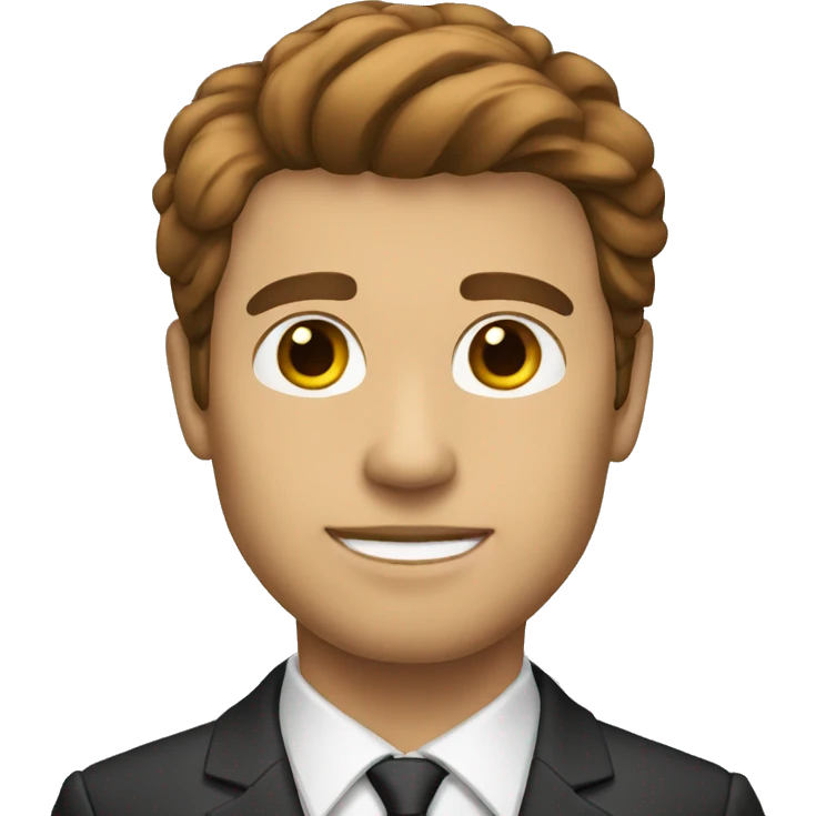 man in suit brown hair emoji