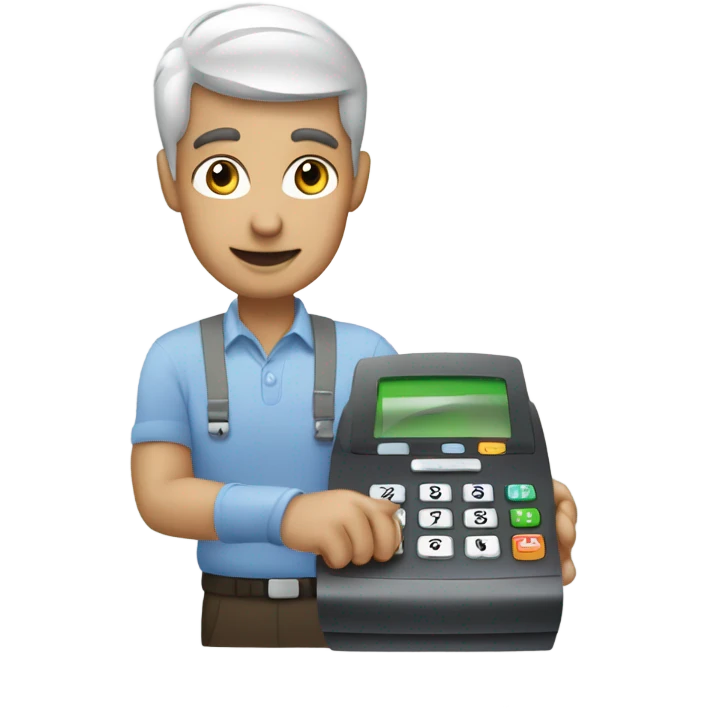 merchant with a POS machine emoji