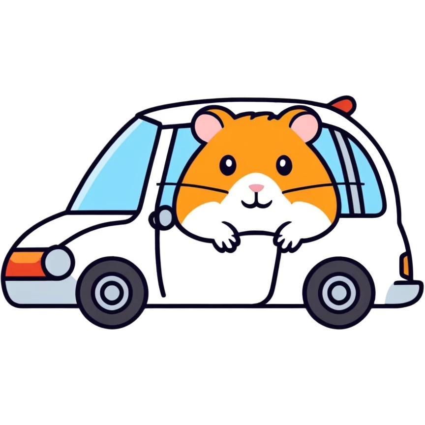 Hamster in a car emoji
