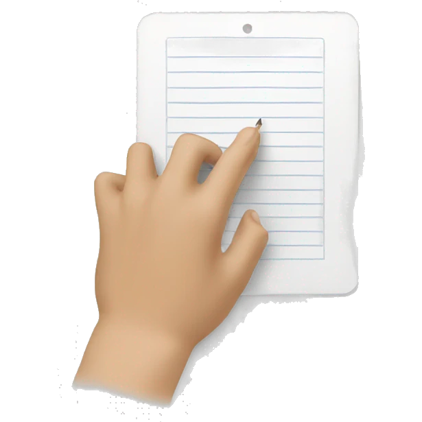 writing hand on tablet emoji