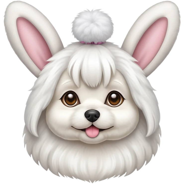 Maltese wearing bunny ears emoji