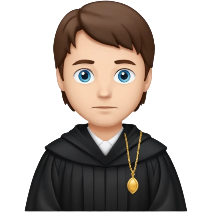 Man Judge with bluw eyes and brown hair  emoji