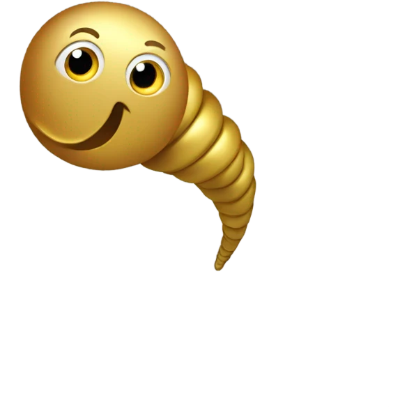 worm coming out of toilet thats golden emoji