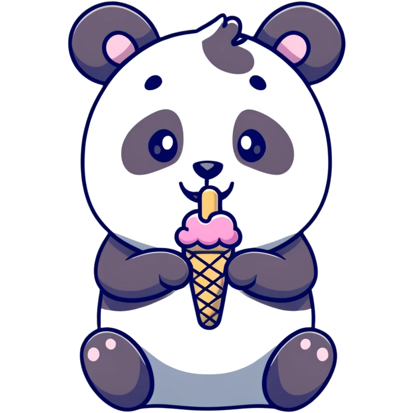 Panda eating ice cream emoji